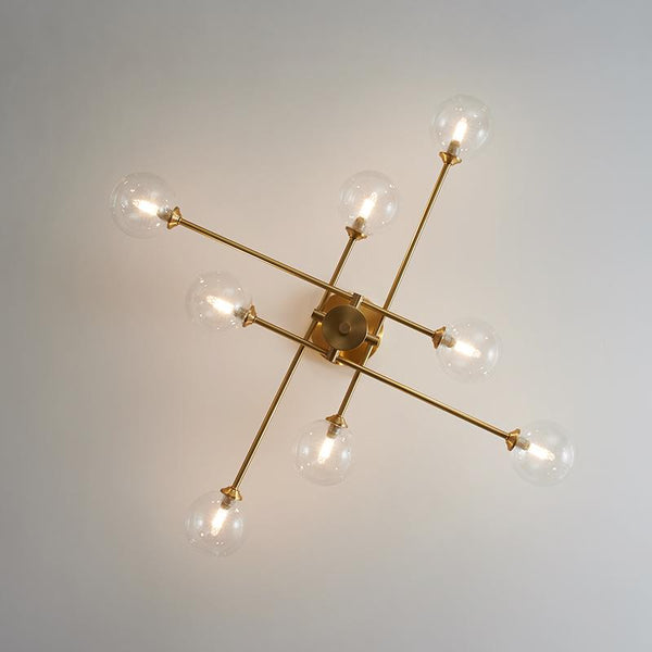 Thehouselights-8-Light Clear Glass Shade Sputnik Chandelier-Chandelier--
