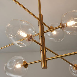Thehouselights-8-Light Sputnik Transparent Globe Multi Chandelier-Chandelier--