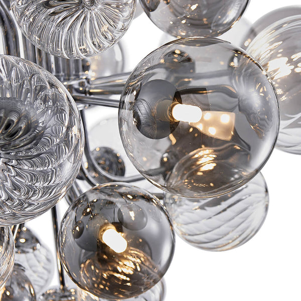 Thehouselights-8/18 Light Cluster Bubble Grape Glass Chandelier-Chandelier-15-