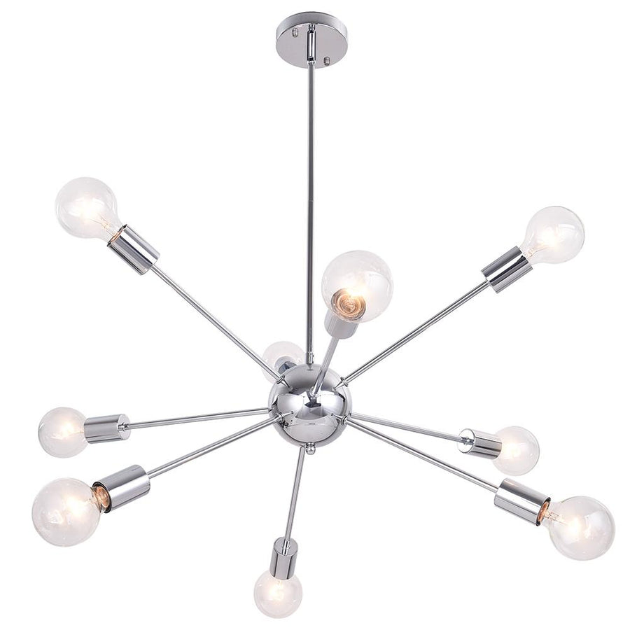 Thehouselights-9-Light Sputnik Chrome Chandelier-Chandelier--