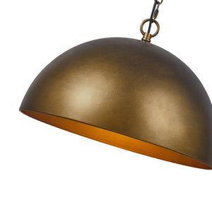 Thehouselights-Antique Brass/Brown Dome Pendant Lighting-Pendant-Antique Brown-