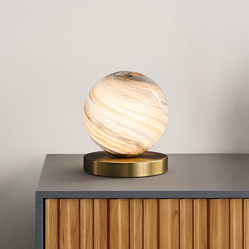 Ball Table Lamp with Marble Glass Shade – Thehouselights