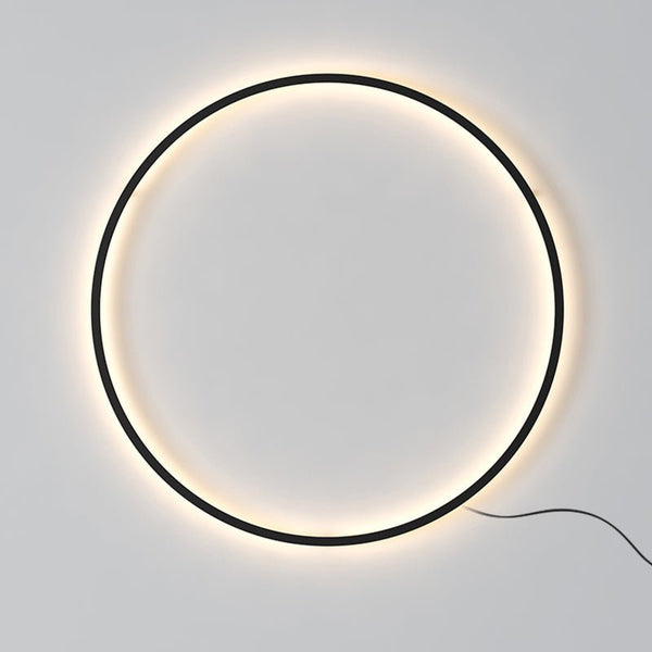 Thehouselights-Black LED Round Minimalist Wall Sconce-Wall Lights--