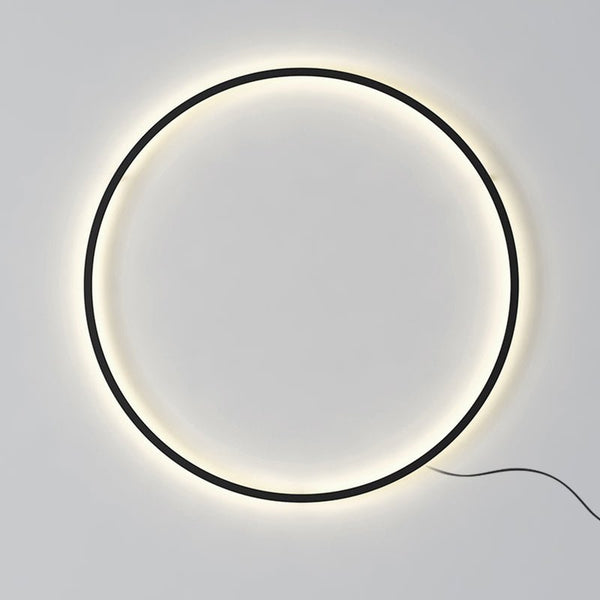 Thehouselights-Black LED Round Minimalist Wall Sconce-Wall Lights--