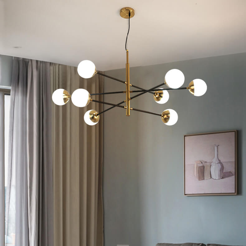 Brass Sputnik Modern Linear Chandelier | Thehouselights, Glass Globe ...