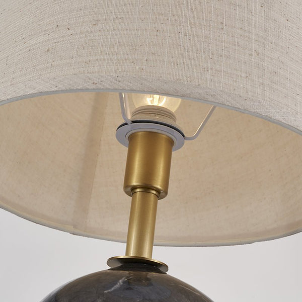 Thehouselights-Ceramic Table Lamp with Fabric Drum Shade-Table Lamp--