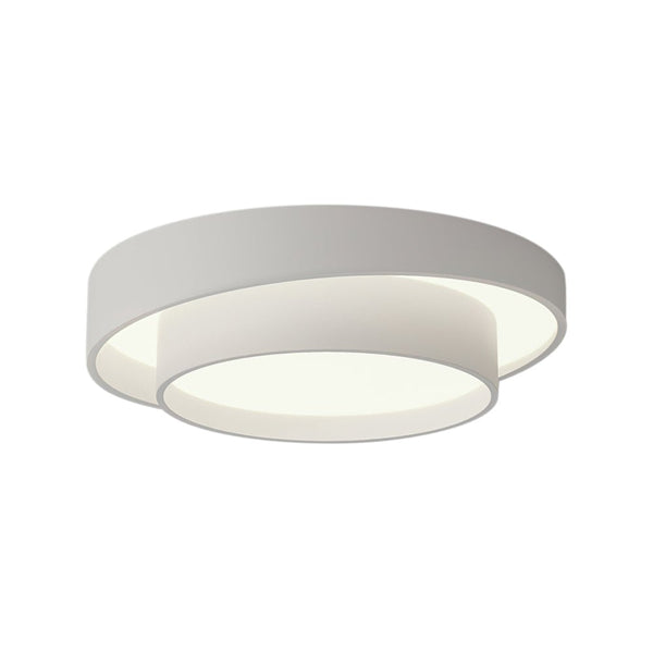 Thehouselights-Concentric Rings Round Flush Mount Ceiling Light-Ceiling Light-Cool White-White