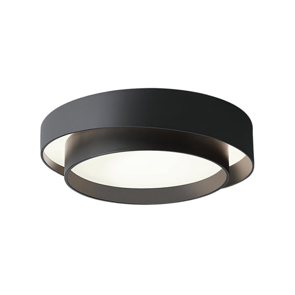 Thehouselights-Concentric Rings Round Flush Mount Ceiling Light-Ceiling Light-Cool White-White