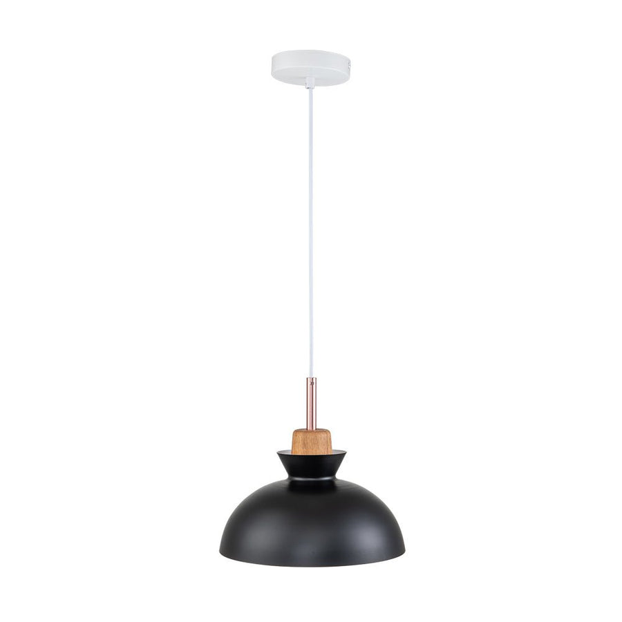 Thehouselights-Craftsman Style 1-Light Single Dome Pendant Light-Pendant-Black-