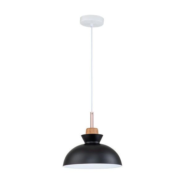 Thehouselights-Craftsman Style 1-Light Single Dome Pendant Light-Pendant-Black-