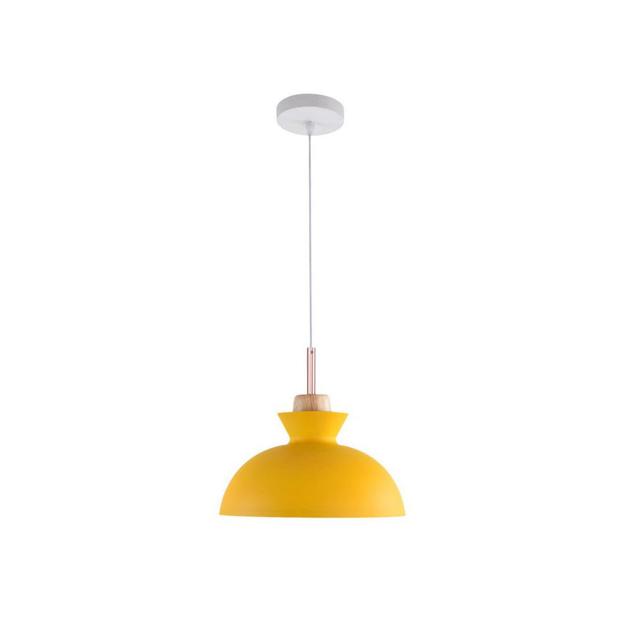 Thehouselights-Craftsman Style 1-Light Single Dome Pendant Light-Pendant-Yellow-