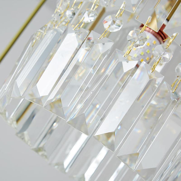 Thehouselights-Crystal Cylinder Shade 3-Light Pendant Light-Pendant--