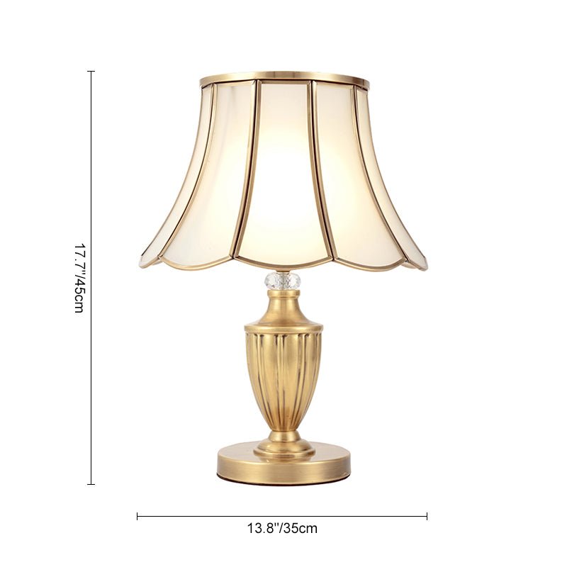 Thehouselights-Ctagonal Scallop Edged Saucer Shaped Table Lamp-Table Lamp--