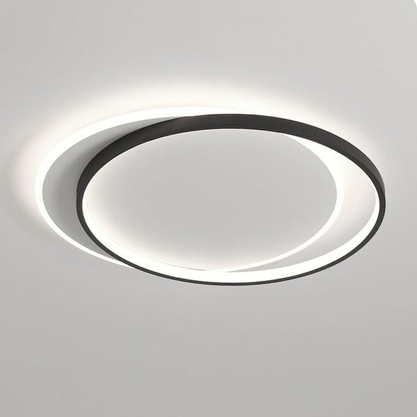 Thehouselights-Designer Modern Binary Orbit LED Flush Mount-Ceiling Light-Cool White-Black+White