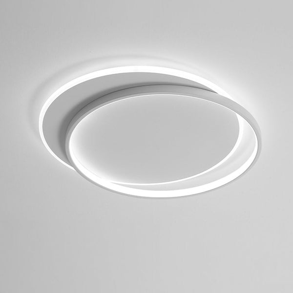 Thehouselights-Designer Modern Binary Orbit LED Flush Mount-Ceiling Light-Cool White-White