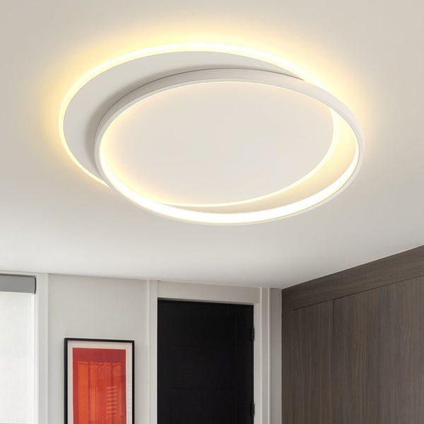 Thehouselights-Designer Modern Binary Orbit LED Flush Mount-Ceiling Light-Warm White-White