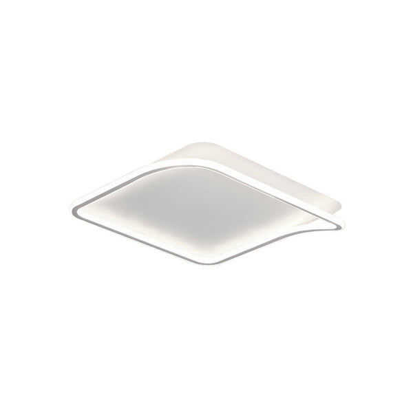 Thehouselights-Designer Sleek Square LED Flush Mount-Ceiling Light-Cool White-Black