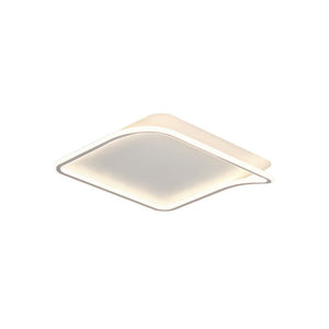 Thehouselights-Designer Sleek Square LED Flush Mount-Ceiling Light-Warm White-White