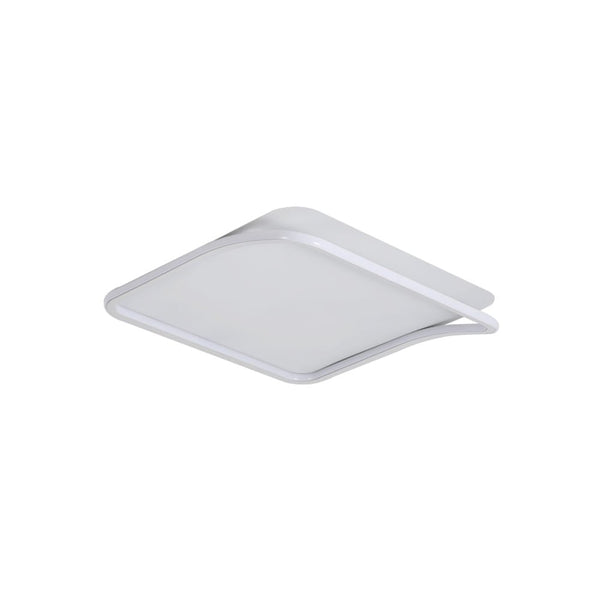 Thehouselights-Designer Sleek Square LED Flush Mount-Ceiling Light-Warm White-White