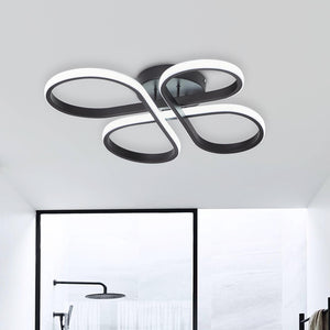 Thehouselights-Dimmable Butterfly Swirl LED Semi Flush Mount in Black/ White-Ceiling Light-Black-