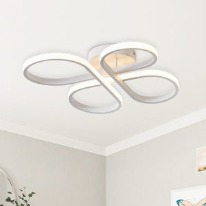 Thehouselights-Dimmable Butterfly Swirl LED Semi Flush Mount in Black/ White-Ceiling Light-White-