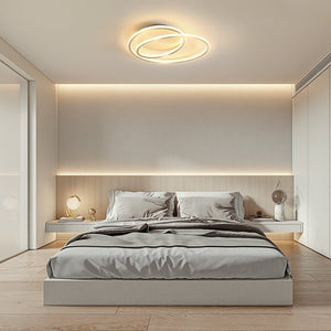 Thehouselights-Dimmable LED Geometric Round Lines Flush Mount-Ceiling Light--