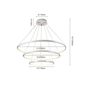 Thehouselights-Dimmable LED Three-Ring Chandelier-Chandelier--