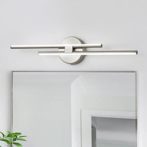 Thehouselights-Dimmable Linear LED Wall Sconce Bathroom Vanity Light-Wall Lights-Nickel-60 CM