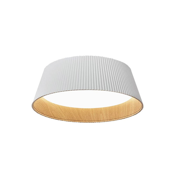 Thehouselights-Fluted Ribbed Wood Grain LED Flush Mount Ceiling Light-Ceiling Light-Cool White-White