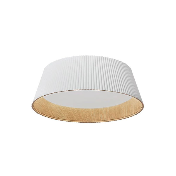 Thehouselights-Fluted Ribbed Wood Grain LED Flush Mount Ceiling Light-Ceiling Light-Warm White-Black