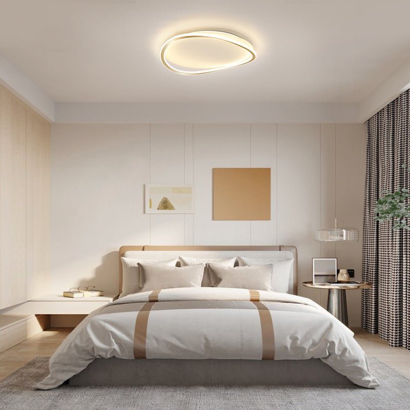 Thehouselights-Geometric Round LED Flush Mount in Warm White-Ceiling Light--