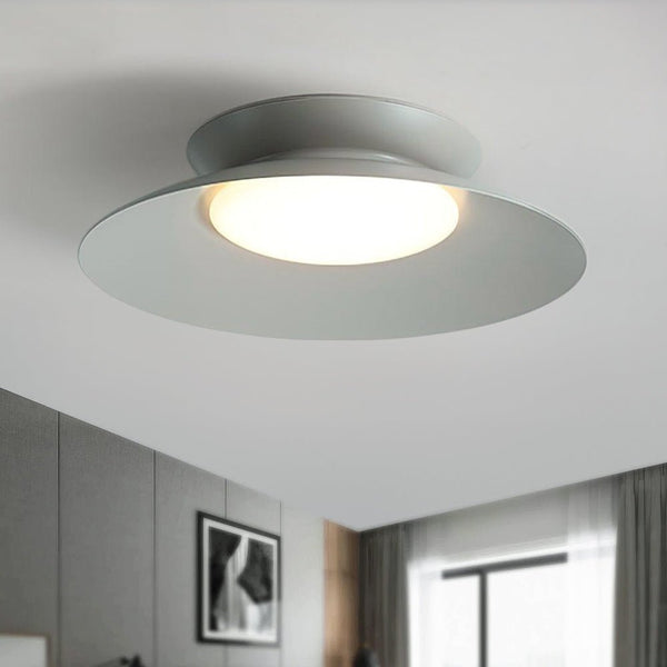 Thehouselights-Geometric Saucer Bowl LED Flush Mount Ceiling Light-Ceiling Light-Warm White-Gray