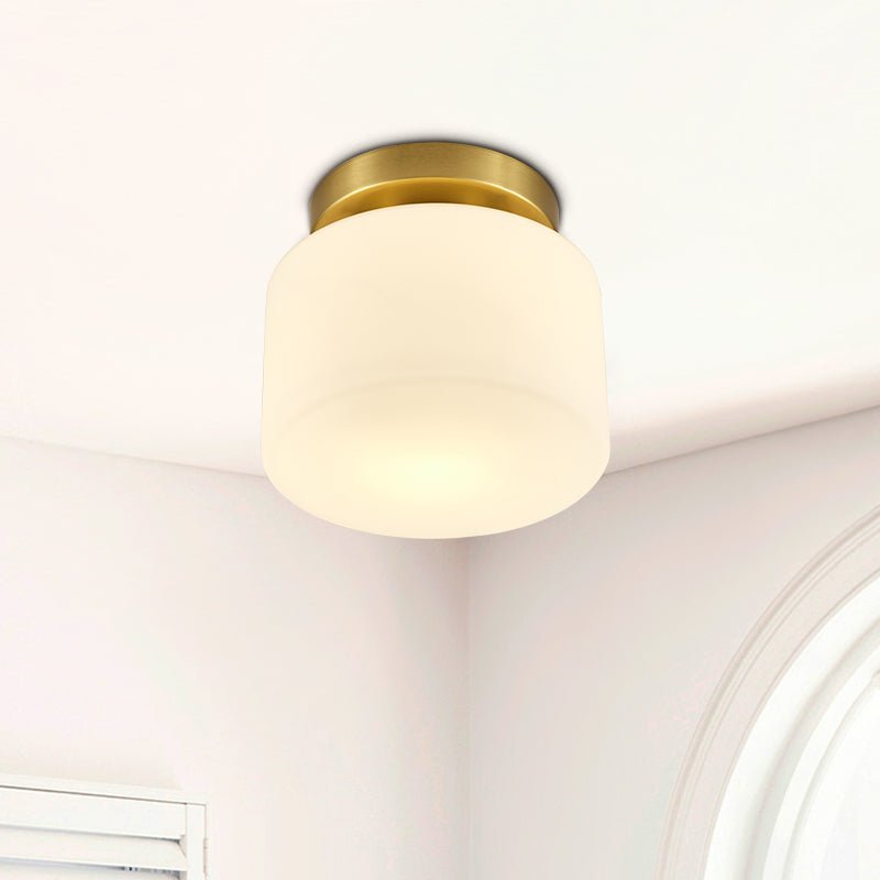 Thehouselights-Glass Cylinder Flush Mount Ceiling Lights-Ceiling Light--