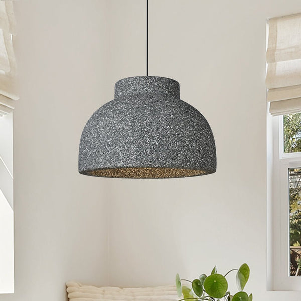Thehouselights-Handmade Speckled Dome Pendant Light-Pendant-Dark Gray-