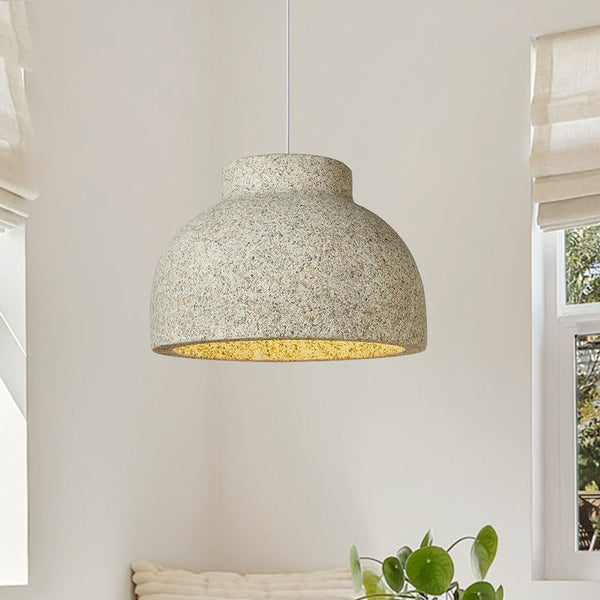 Thehouselights-Handmade Speckled Dome Pendant Light-Pendant-Yellow-