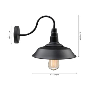 Thehouselights-Industrial Black Single Sconce Light-Wall Lights--