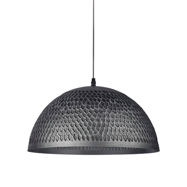 Thehouselights-Industrial Steel Dome Pendant Light-Pendant-Black-