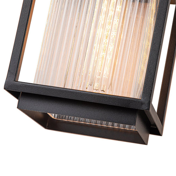 Thehouselights-IP23 Striped Glass Lantern Outdoor Wall Sconce-Wall Lights-2 Pack-