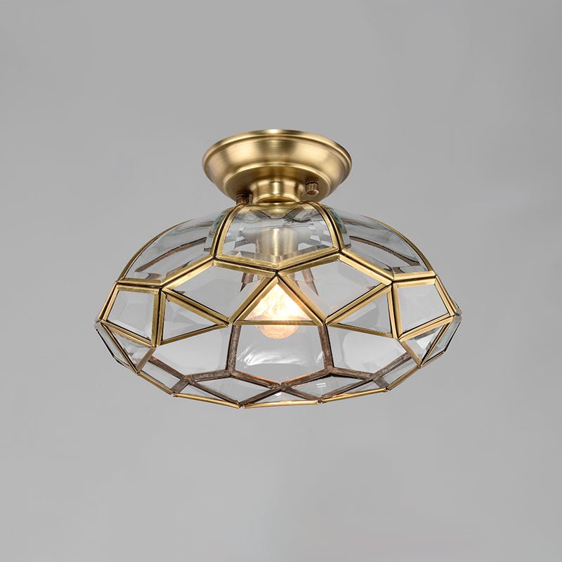 Thehouselights-Lantern Geometric Panel Semi Flush Mount-Ceiling Light--