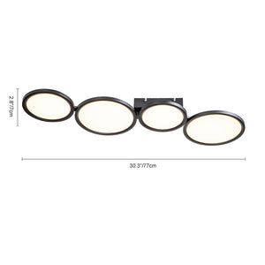 Thehouselights-LED Flush Mount Light with Four Circular Rings in Warm White-Ceiling Light--