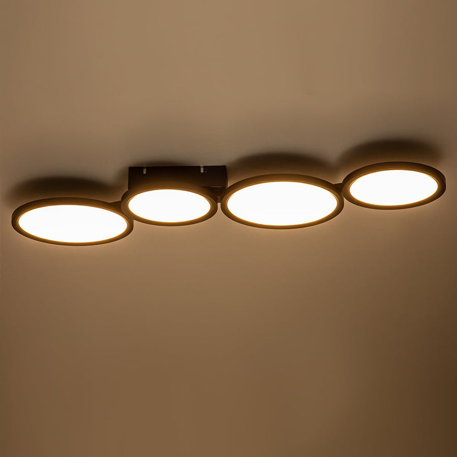 Thehouselights-LED Flush Mount Light with Four Circular Rings in Warm White-Ceiling Light--