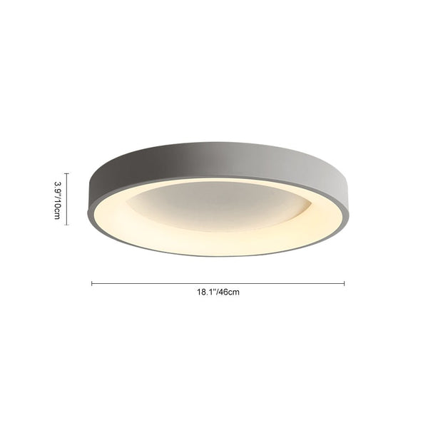 Thehouselights-LED Grey Round Flush Mount Ceiling Light-Ceiling Light-Warm White-