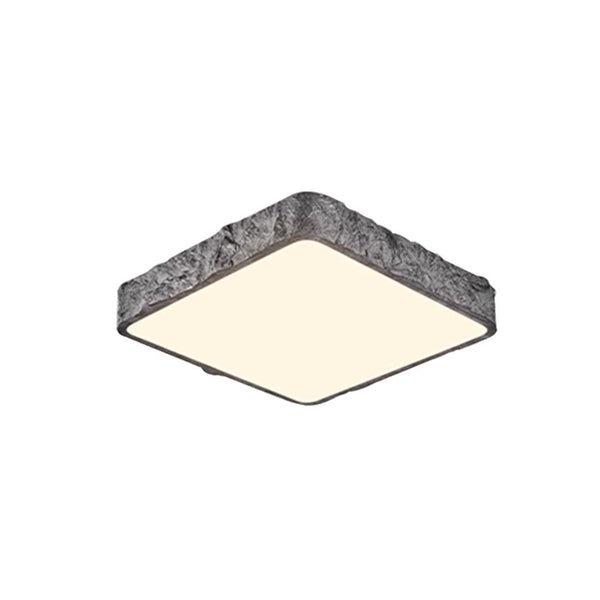 Thehouselights-LED Nordic Stone Rock Design Square Flush Mount-Ceiling Light-Grey-63 cm.