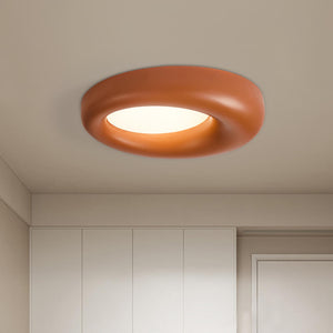 Thehouselights-LED Resin Nordic Ring Shape Wabi-Sabi Flush Mount Ceiling Light-Ceiling Light-Orange-Medium