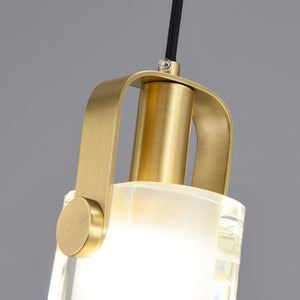 Thehouselights-Linear Crystal Pendant Light in Gold-Pendant--
