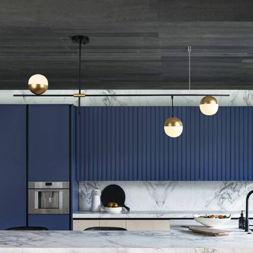 Mid-Century Modern 3-Light Kitchen Island Chandelier