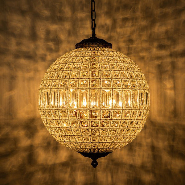 Thehouselights-Mid-century Modern Crystal Orb Chandelier-Chandelier-1-Light-