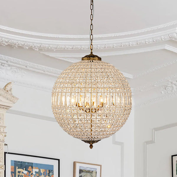 Mid-century Modern Crystal Orb Chandelier| Thehouselights, Crystal ...