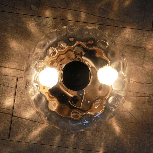 Thehouselights-Mid-Century Modern Glass Bowl Flush Mount Ceiling Light-Flush Mount--