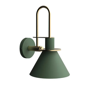 Thehouselights-Mid-Century Modern Industrial Look Matte Black Wall Lamp-Wall Lights-Green-